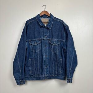 Vtg Levi Strauss Jacket Mens XL Blue Standard Trucker 100%‎ Cotton Denim Coat